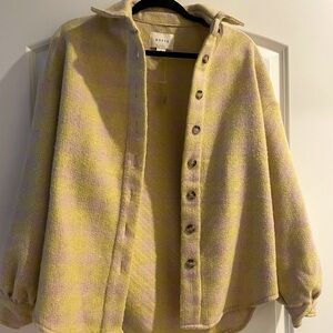 HYFVE Rare Boutique Tan and Yellow Checkered Shacket